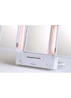 Jerdon Trifold Twosided Makeup Mirror With Lightsvanity Mirror With 5X Magnification & Multiple Light Settingswhite Basemodel Jgl9W  - Image 3