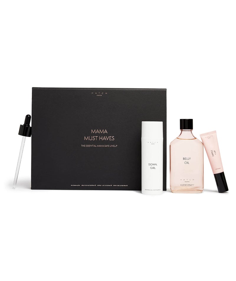 HATCH Mama Must Haves Kit - Belly Oil, Nipple + Lip Rescue Balm, and Down Girl Soothing Leg + Foot Relief - 3 Piece Set - Maternity Essentials - Image 1