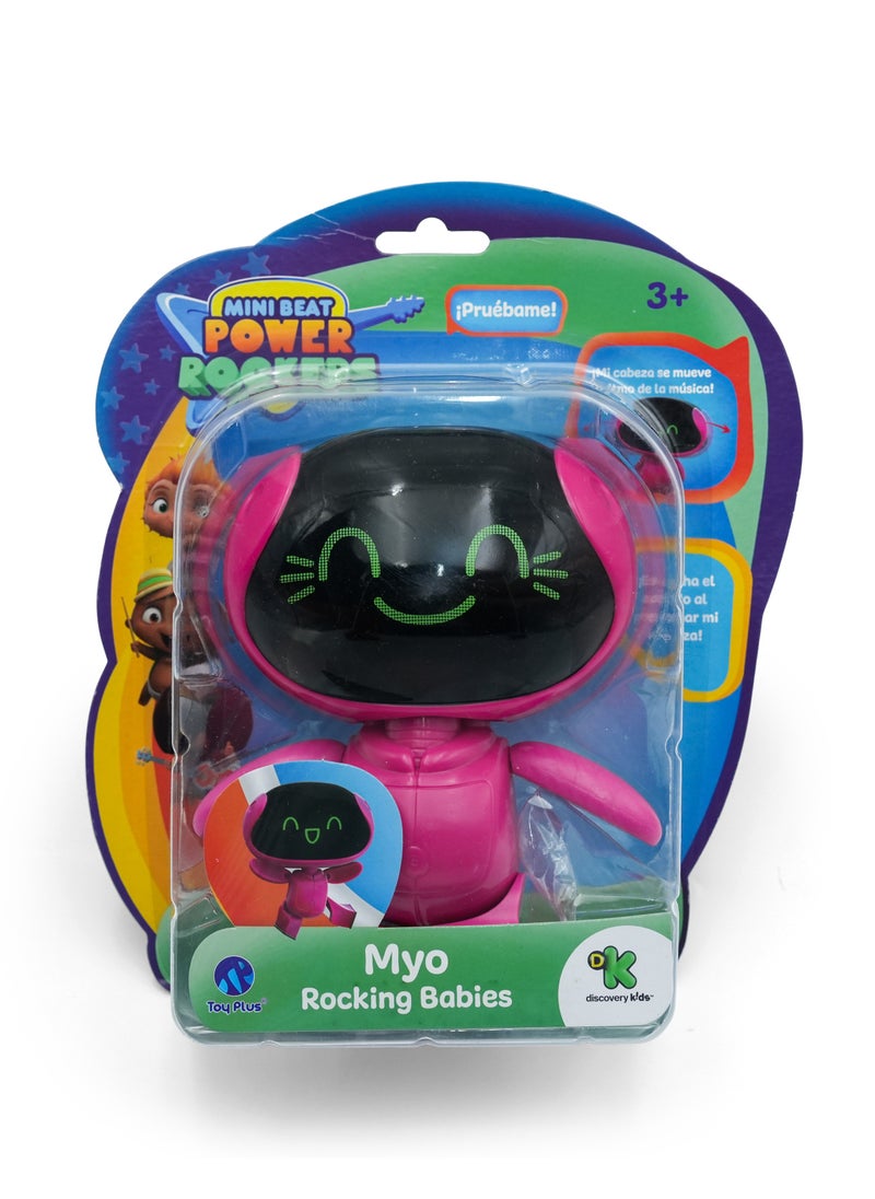 Toy Plus Mini Beat Power Rockers , Myo Rocking Babies Musical Figure , Interactive Collectible Toy with Head Movement to Music , Official Discovery Kids Toy , Lights & Sounds Feature , For Girls and Boys Ages 3+ , Battery Operated 