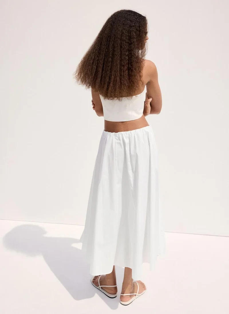 MANGO Flared Cotton Skirt
