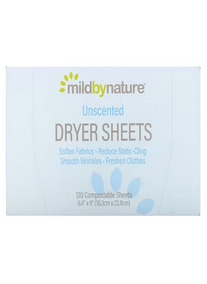 mild by Nature Dryer Sheets Unscented 120 Compostable Sheets  - Image 1