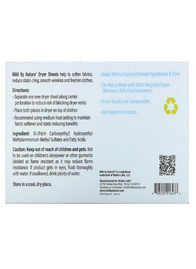 mild by Nature Dryer Sheets Unscented 120 Compostable Sheets  - Image 2