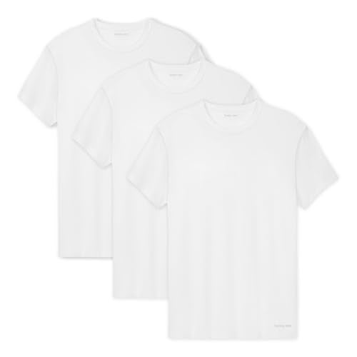 Tommy John Men's Essential Cool Cotton Crew Neck Undershirt -Modern Fit, 3-Pack, White, L - Image 1