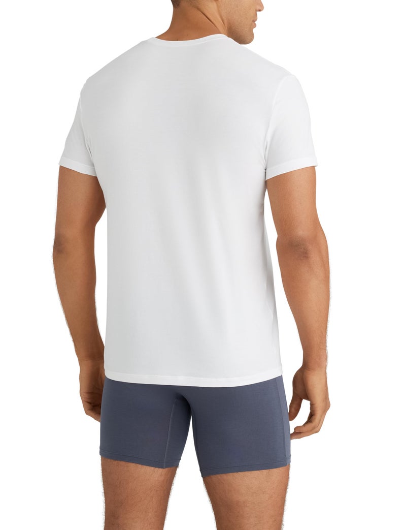 Tommy John Men's Essential Cool Cotton Crew Neck Undershirt -Modern Fit, 3-Pack, White, L - Image 3