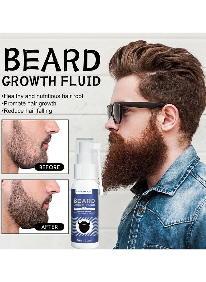 East Moon Beard Growth Fluid, Reduce Hair Falling, Thickening Care Maintenance Liquid, Moisturizing Beard Growth Spray, Make The Beard More Full, Thick And Smooth, Moisture To Reduce Frizz, 30ML - Image 2