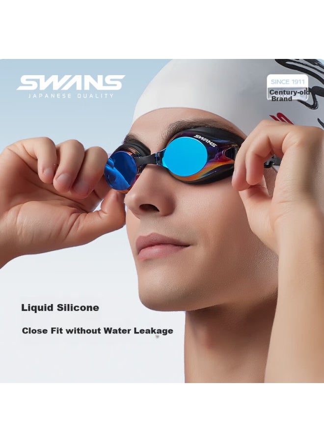Swans Imported Waterproof Anti-fog High Definition Myopia Swimming Goggles Large Frame Adult Diving Professional Black 200° - Image 4