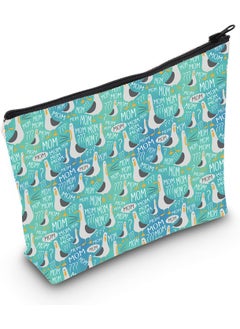 WCGXKO WCGXKO Seagull Mom Makeup Bag - Cosmetic Case - Turquoise - Cartoon Pattern - Reusable - Makeup, Travel, Toiletry - Women 