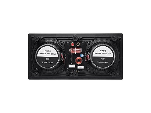 Monoprice 2-Way Carbon Fiber In-Wall Center Channel Speaker - Dual 5.25 Inch (Single) Easy Install For Home Theater - Alpha Series,Off-White - Image 4