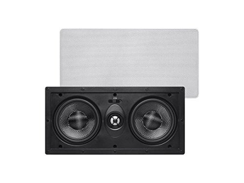 Monoprice 2-Way Carbon Fiber In-Wall Center Channel Speaker - Dual 5.25 Inch (Single) Easy Install For Home Theater - Alpha Series,Off-White - Image 1