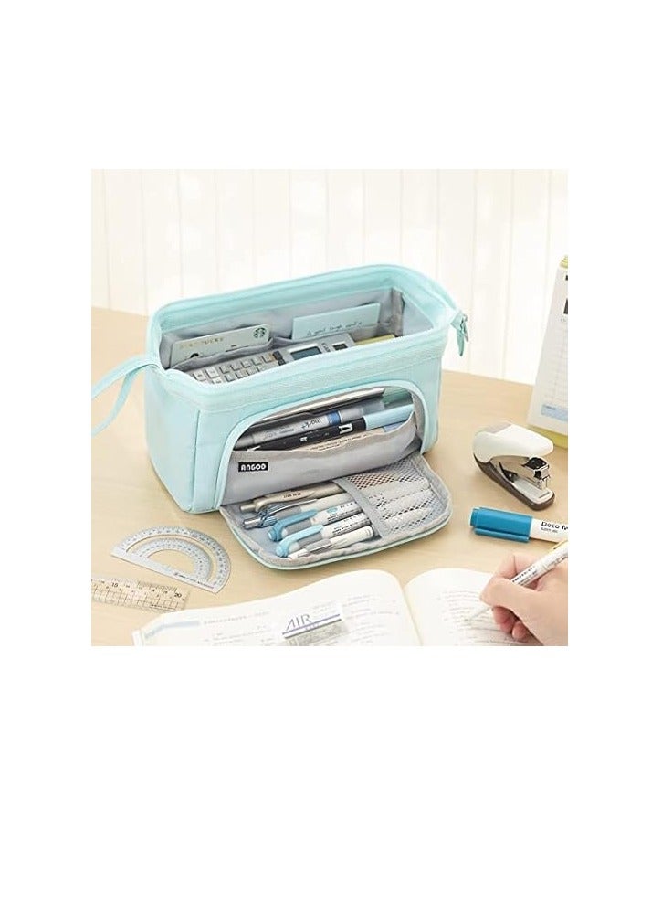 ANGOO Pencil Case Large Capacity Pencil Pouch Handheld Pen Bag Cosmetic Portable Gift for Office School Teen Girl Boy Men Women Adult - Image 3