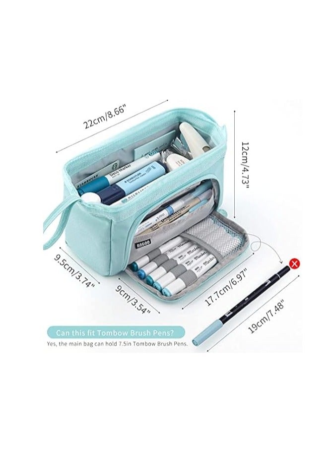 ANGOO Pencil Case Large Capacity Pencil Pouch Handheld Pen Bag Cosmetic Portable Gift for Office School Teen Girl Boy Men Women Adult - Image 2