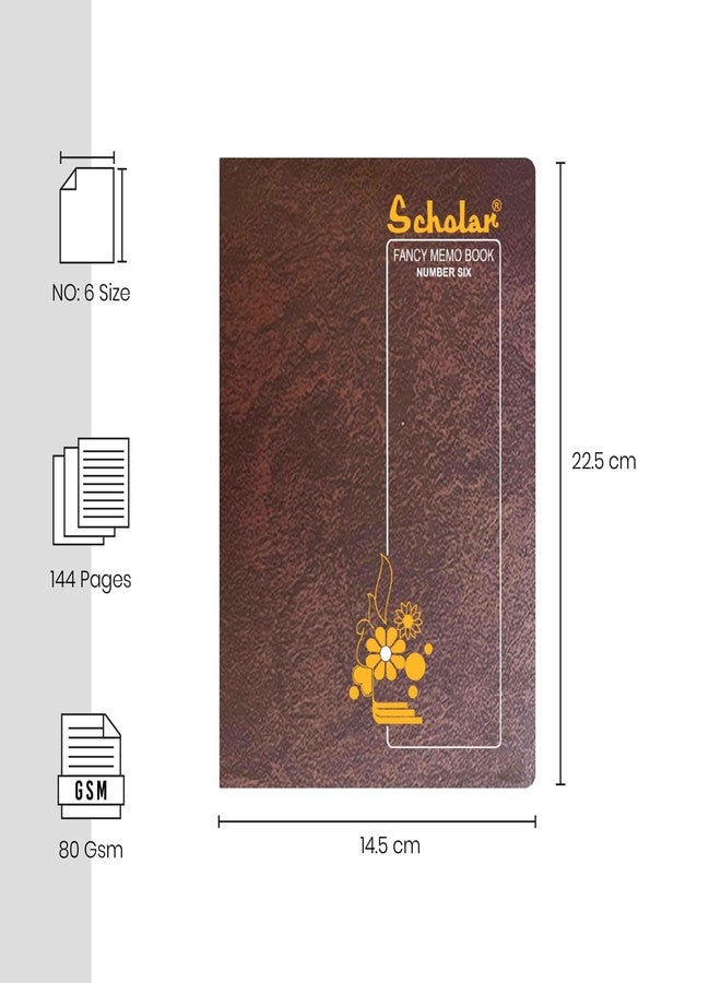Scholar Fancy Memo Book No. 6 - 144 Pages Each | Premium Case Bound Memo Registers | Smooth Writing Paper for Notes, Records & Daily Entries | Elegant Long-Lasting Memo Books for Office, School, College & Professional Use - Image 3