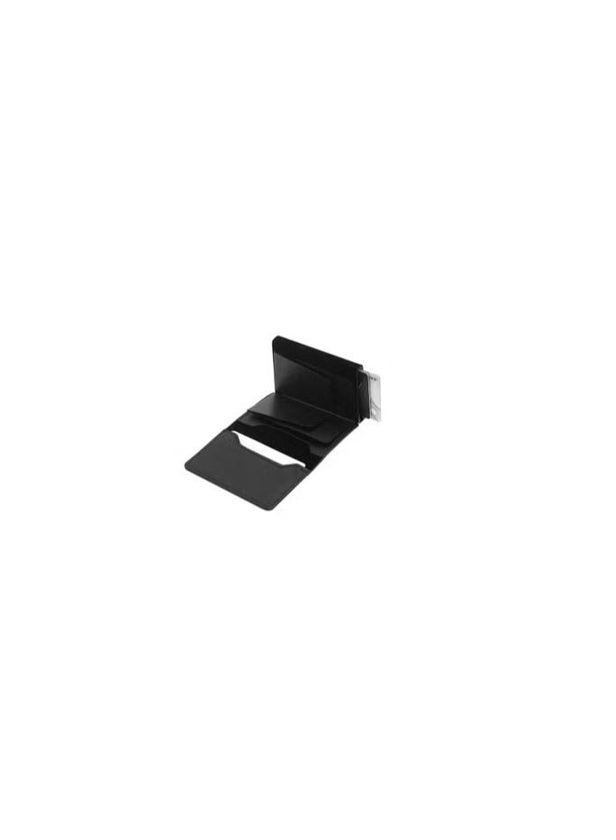 WALLFID WALLFID AirTag Wallet Men's Credit Card Holder, Leather Card Wallet RFID Blocking Pop Up Metal Bank Card Case(Black)  - Image 2