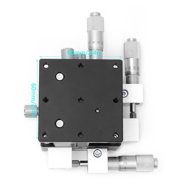 LD60-LM XYZ 3-Axes Manual Linear Stage Trimming Platform Tuning Sliding Table 60 x 60mm - Image 2