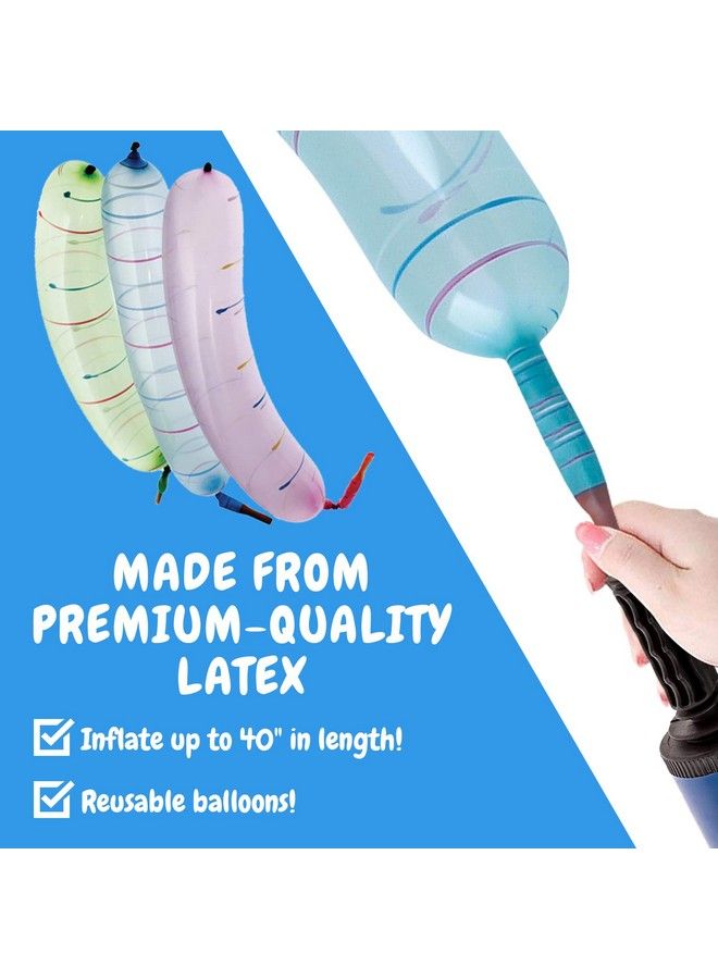 IMPRESA [100 Pack] Rocket Balloons Plus 1 Easy To Use Pump Party Pack No Need For A Refill Watch Each Screaming Balloon Rocket To The Sky! By Impresa (Pump Color May Vary) - Image 5