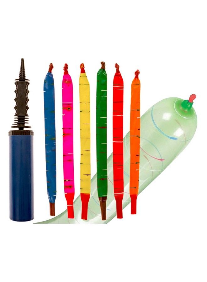 IMPRESA [100 Pack] Rocket Balloons Plus 1 Easy To Use Pump Party Pack No Need For A Refill Watch Each Screaming Balloon Rocket To The Sky! By Impresa (Pump Color May Vary) - Image 2
