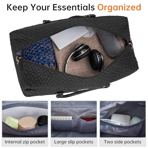 WELIDAY Weekender Bag for Women, 5 Pcs Set Carry on Overnight Bag, 21" Travel Duffel Bag with Waterproof Shoe Compartment for Weekend Travel Business Trip - Image 5