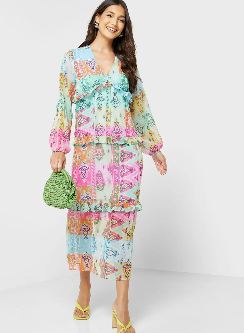 Never fully Dressed Ruffle Printed Dress