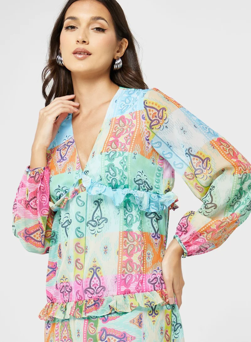 Never fully Dressed Ruffle Printed Dress