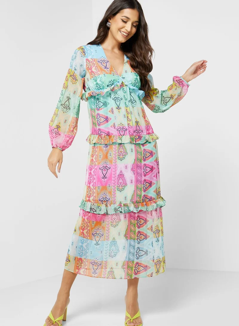 Never fully Dressed Ruffle Printed Dress