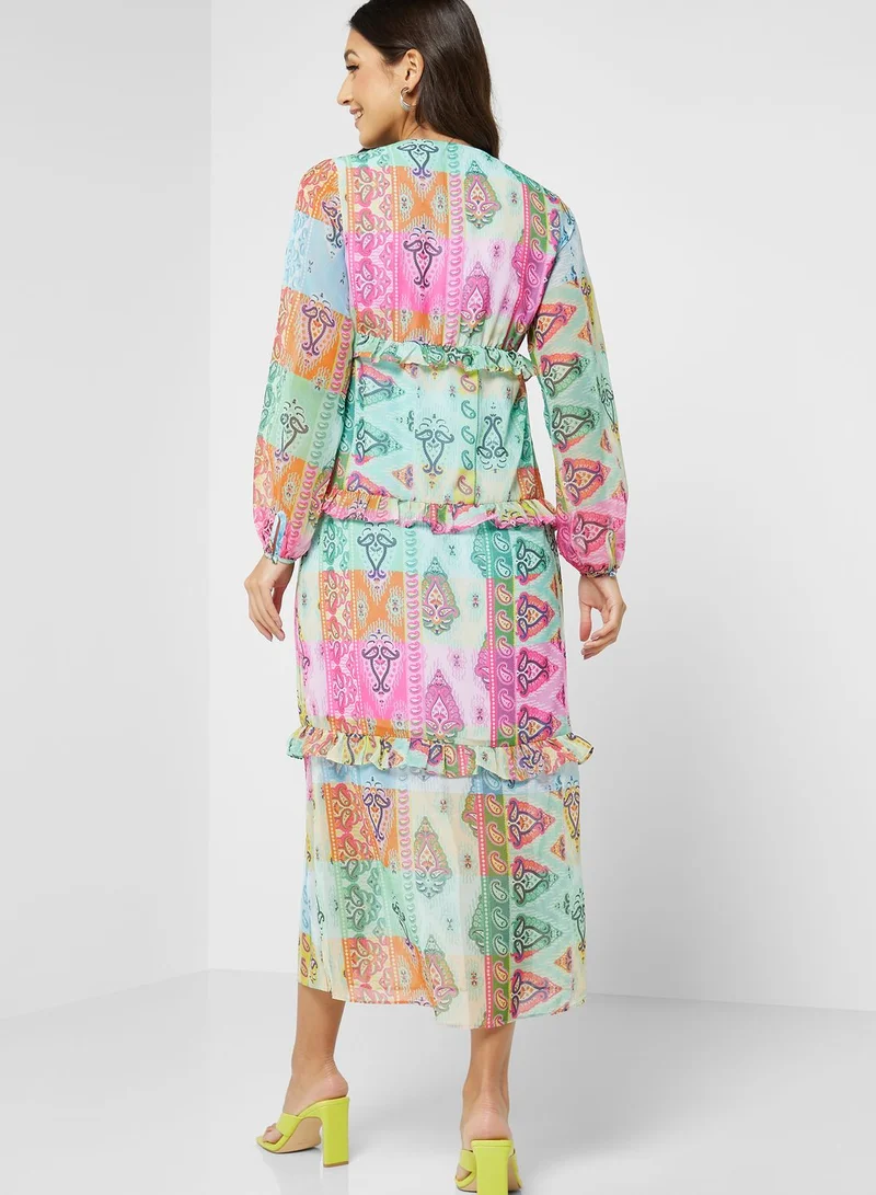 Never fully Dressed Ruffle Printed Dress