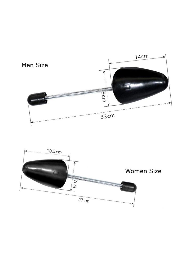 2 Pairs Adjustable Women's Shoe Trees – Lightweight Plastic Shoe Stretcher & Shape Keeper, Portable Boots, Sneakers & Leather Shoes Shaper, Fits Size 5.5-10, Black - Image 2