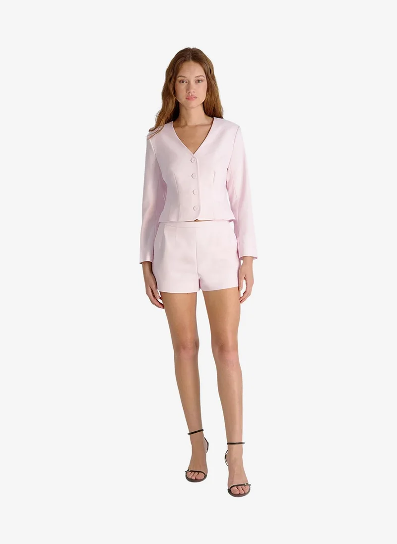 فرنش كونكشن Women's Pink Icing Halsey Twill Tailored Shorts