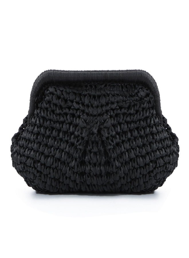 LUI SUI Straw Dumpling Clutch Bag - Woven Straw Tote Clutch Purse for Women - Summer Beach Bag - Wicker Clutch - Image 1