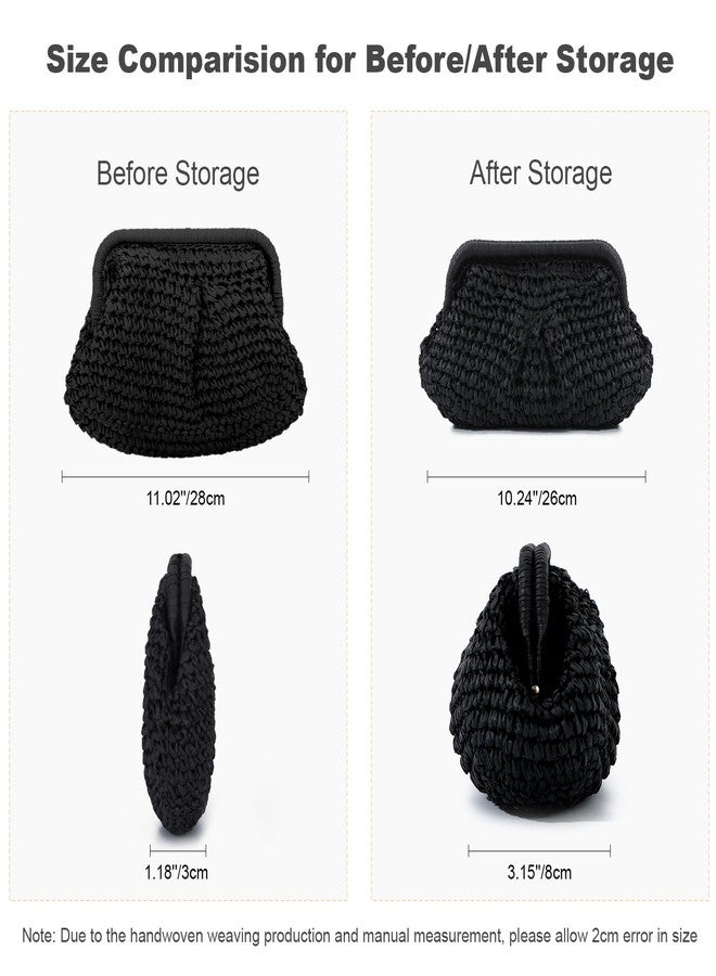 LUI SUI Straw Dumpling Clutch Bag - Woven Straw Tote Clutch Purse for Women - Summer Beach Bag - Wicker Clutch - Image 4