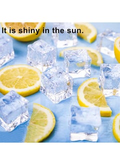 HS 25 Pcs 25MM Reusable Plastic Ice Cubes, Clear Acrylic Fake Cubes, Artificial Square Crystal Cubes For Photography Props Home Decoration Wedding Centerpiece Vase Fillers  - Image 3
