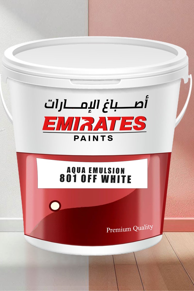 Emirates Premium Off-White 801 Emulsion Wall Paint - Smooth & Flat Finish for Interior Walls, Water-Based & Low VOC - Image 3