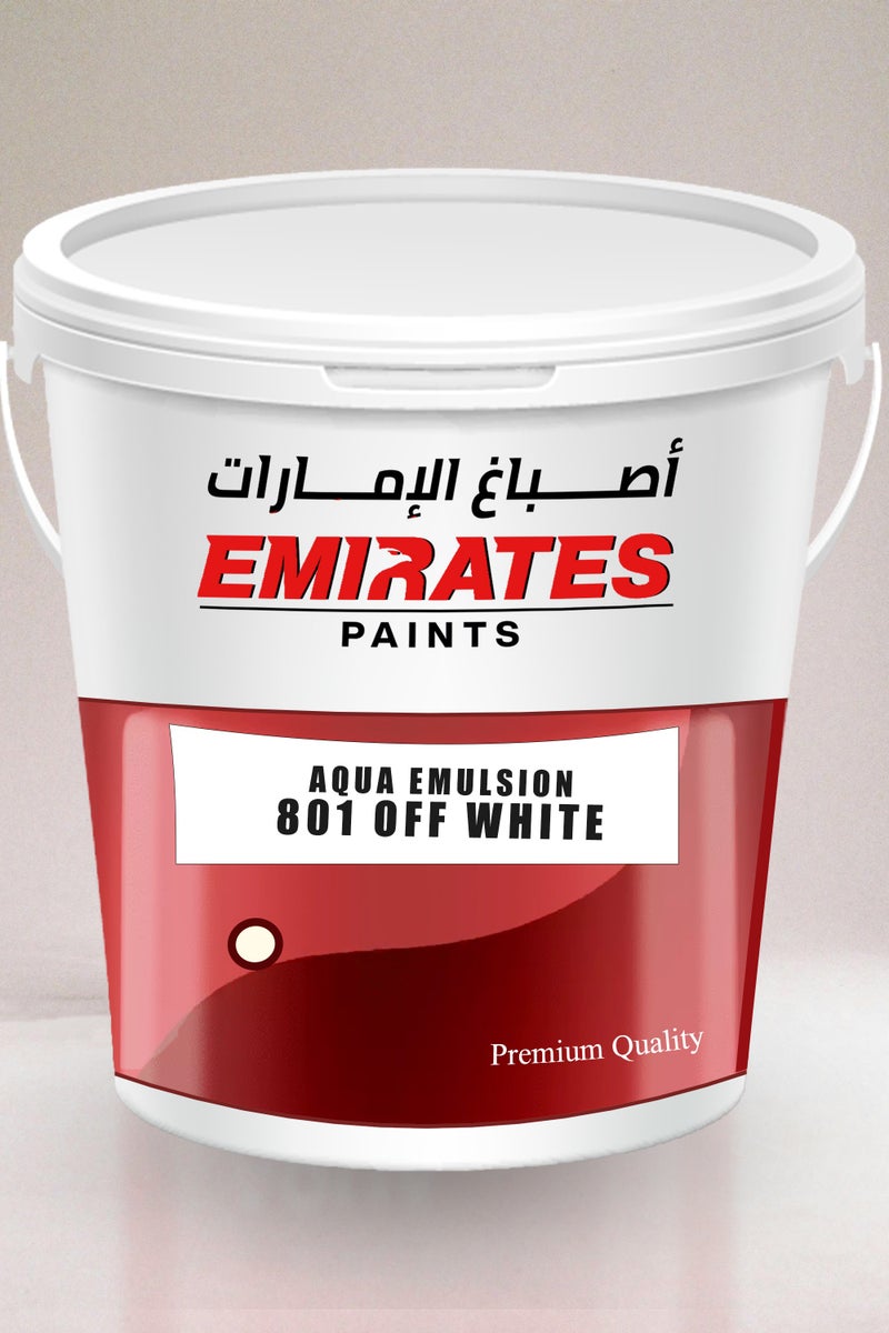 Emirates Premium Off-White 801 Emulsion Wall Paint - Smooth & Flat Finish for Interior Walls, Water-Based & Low VOC - Image 1