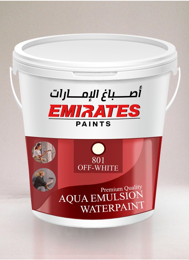 Emirates - Premium Off-White 801 Emulsion Wall Paint - Smooth & Flat Finish for Interior Walls, Water-Based & Low VOC - Image 1