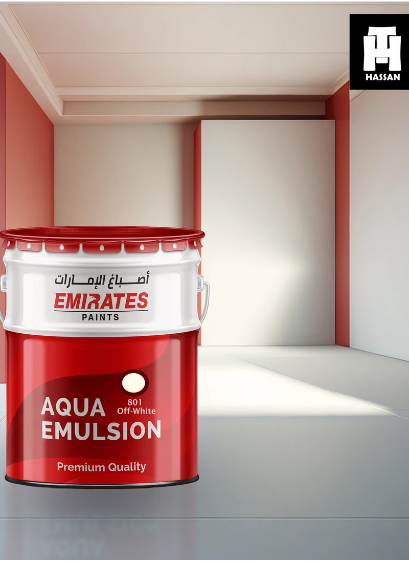Emirates - Premium Off-White 801 Emulsion Wall Paint - Smooth & Flat Finish for Interior Walls, Water-Based & Low VOC - Image 1