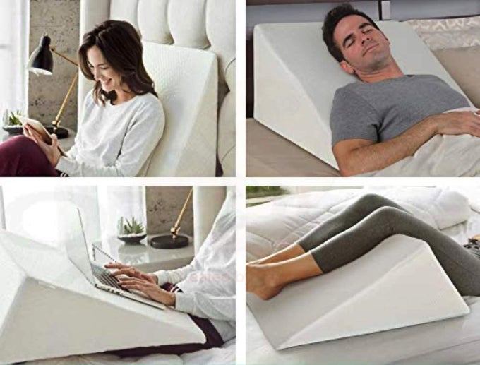 LARGE ORTHOPAEDIC WEDGE PILLOW FOR ADULTS ACID REFLUX REDUCE SNORING BACK NECK LEG PAIN HEARTBURN MATERNITY PREGNANCY SUPPORT QUILTEDWASHABLE ZIP COVER