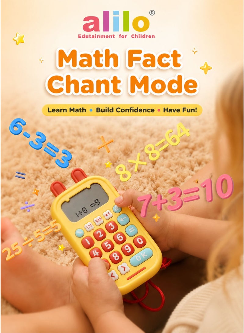 alilo Math Magic Oral Arithmetic Exercise Toy for Kids 3+ Interactive Educational Calculator Toy with 19 Math Game Options, 11 Progressive Learning Stages, 50K+ Questions Bank, Voice Encouragement, Star Rewards, Timed Challenge, Error Review, Addition, Subtraction, Multiplication, Division, Number Memory, Pattern Recognition, Size Comparison, Number Guessing, Silent Mode, Volume Adjustment, Safety Battery Lock and Portable Lanyard for Home School Travel Classroom Learning - Image 5