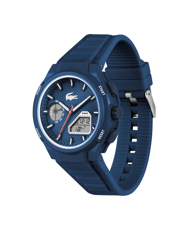 LACOSTE Round Analog-Digital Men'S Stainless Steel And Blue Tr90 Case  Watch - Image 1