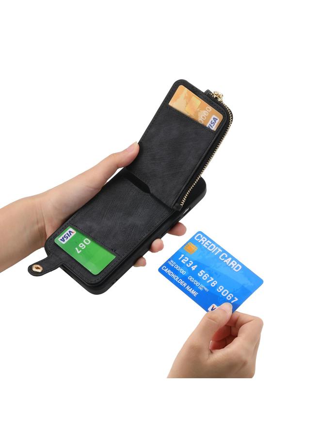 Green Tiger Case For Huawei nova 10 Cross Leather Ring Vertical Zipper Wallet Back Phone Case - Image 5