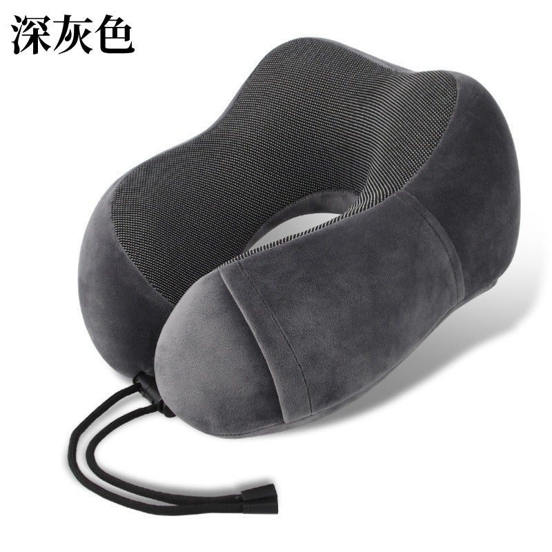 Run Rui Memory Foam Travel U-Shaped Neck Pillow for Airplane Office Nap, Portable Cervical Support Cushion for Adults Kids - Image 1