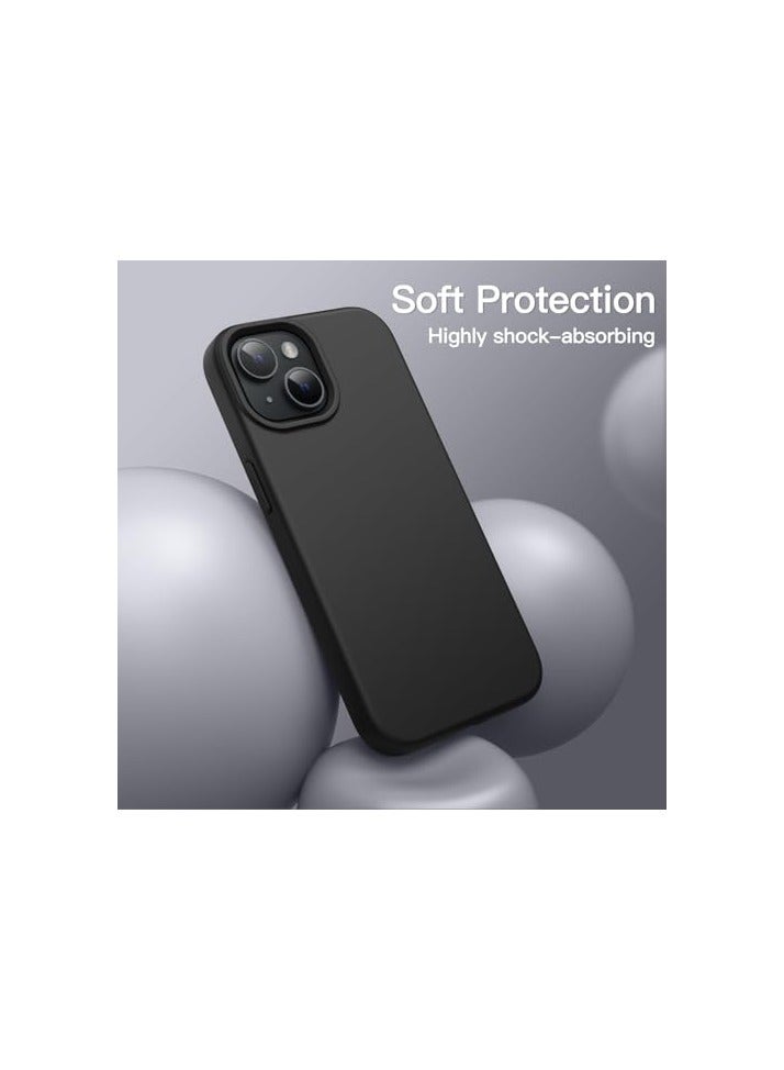 JETech Silicone Case for iPhone 14 6.1-Inch, Silky-Soft Touch Full-Body Protective Phone Case, Shockproof Cover with Microfiber Lining (Black) - Image 2
