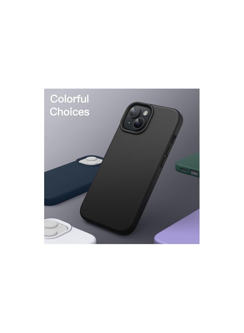 JETech Silicone Case for iPhone 14 6.1-Inch, Silky-Soft Touch Full-Body Protective Phone Case, Shockproof Cover with Microfiber Lining (Black) - Image 3