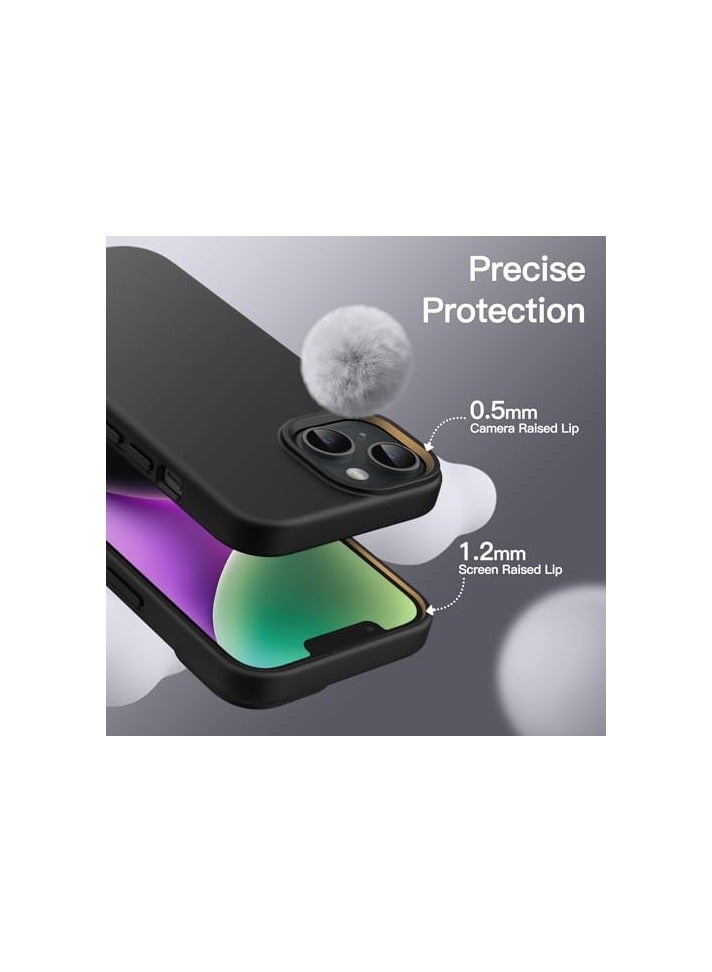 JETech Silicone Case for iPhone 14 6.1-Inch, Silky-Soft Touch Full-Body Protective Phone Case, Shockproof Cover with Microfiber Lining (Black) - Image 4
