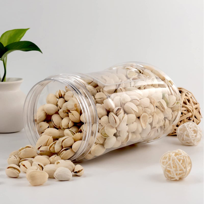 Lyellfe 4 Pack Clear Plastic Jars  Half Gallon Wide Mouth Storage Containers with Leak-proof Lids Handle  BPA Free Empty Plastic Jar for Flour  Dry Goods  Cookies  Candy  Airtight Food Storage - Image 5