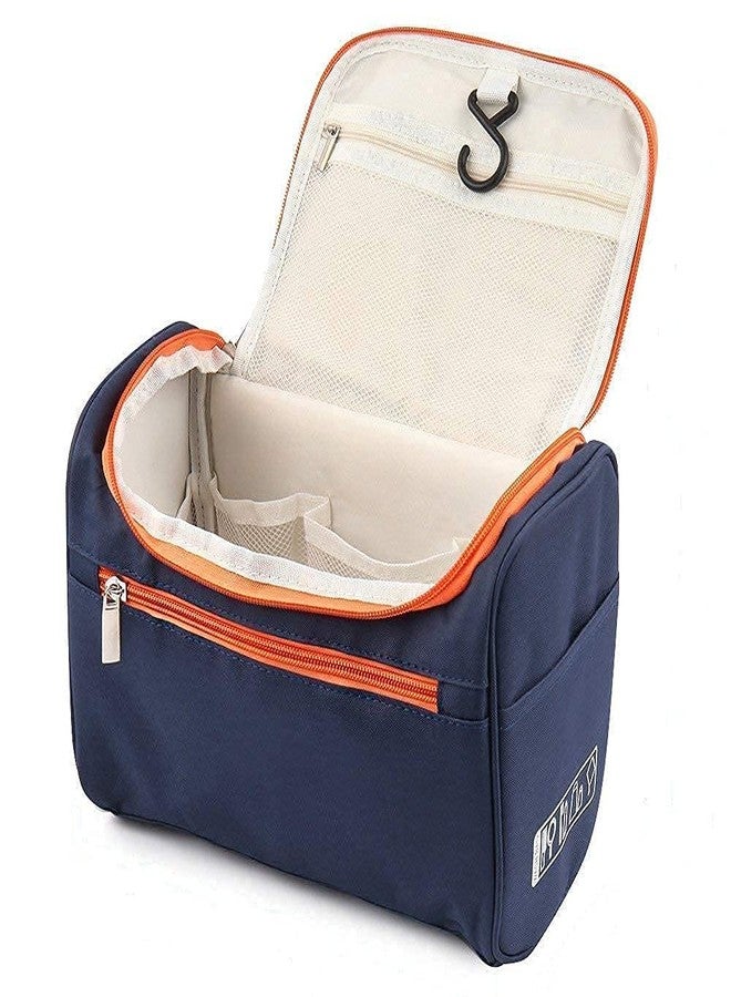 Clopic Multifunctional Extra Large Cosmetic Bag with Hook for Travel | Cosmetics Pouch, Makeup Organiser, Household Grooming Kit, Makeup Bags for Women Navy Blue Color - Image 1