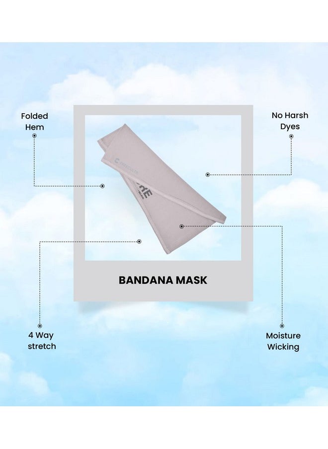 Freecultr - Unisex Bamboo Bandana, Anti Microbial Super Soft & Comfort Fit, Breathable Multipurpose Headband, Face Mask For Dust Protection And Sun - Printed Pack Of 2-Beach Sand,Charcoal - Image 1