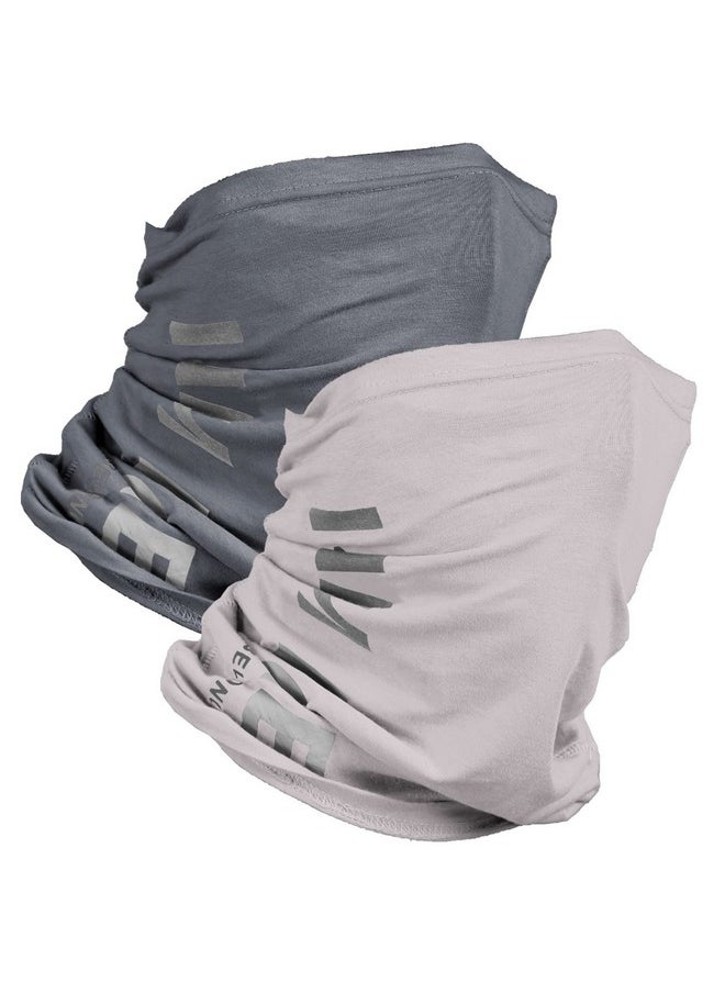 Freecultr - Unisex Bamboo Bandana, Anti Microbial Super Soft & Comfort Fit, Breathable Multipurpose Headband, Face Mask For Dust Protection And Sun - Printed Pack Of 2-Beach Sand,Charcoal - Image 1