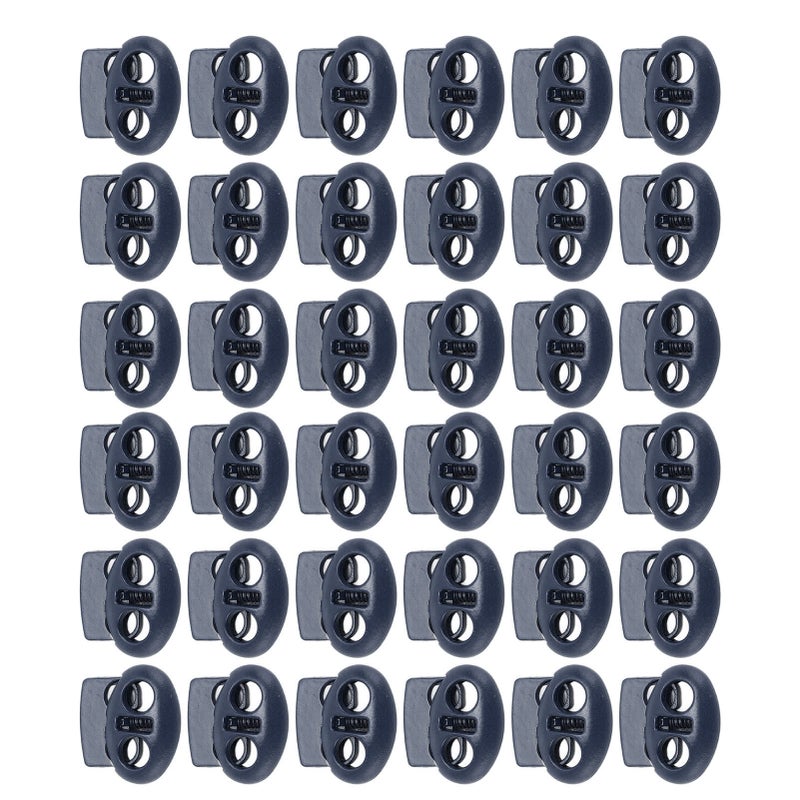 30pcs Metal Cord Lock End Toggle Double Hole Spring Stopper Fastener Slider Toggles End for Drawstrings Shoelaces Backpack Bags Dark Blue - Image 4