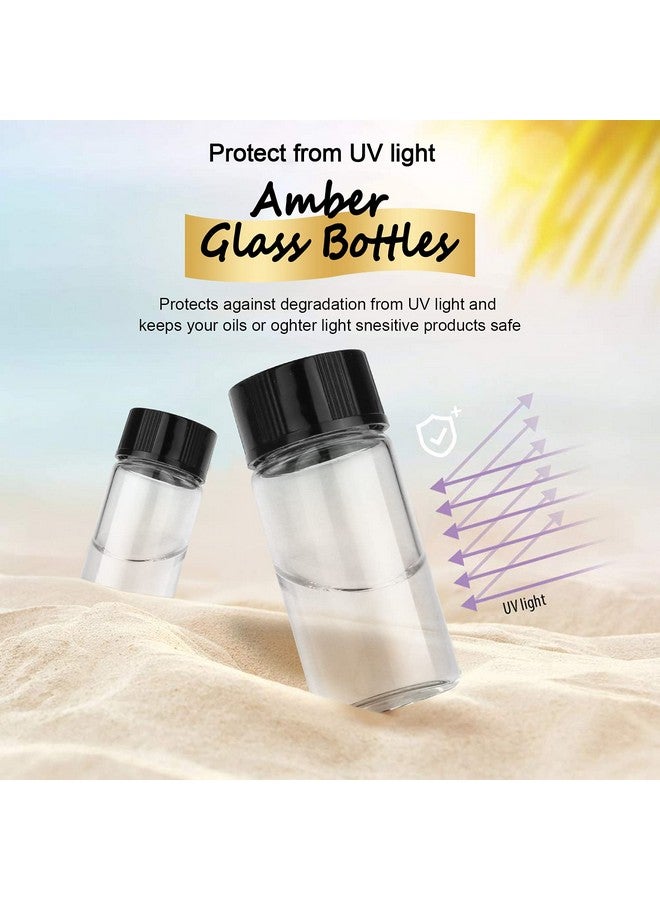 USRommaner USRommaner 50 Pack,5ml (1/6 oz) Clear Glass Liquid Sample Vial with Screw Caps,Empty Refillable Travel Glass Essential Oil Bottle Preservation Storage Test Vials Container-FREE Funnel&Dropper - Image 4