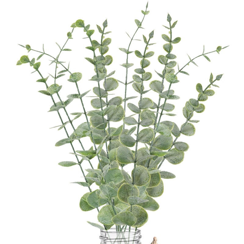 LYRWI 10pcs Eucalyptus Stems Artificial Eucalyptus Leaves Fake Greenery Branches Fake Flowers for Wedding Centerpiece Spring Easter Farmhouse Home Decoration - Image 1
