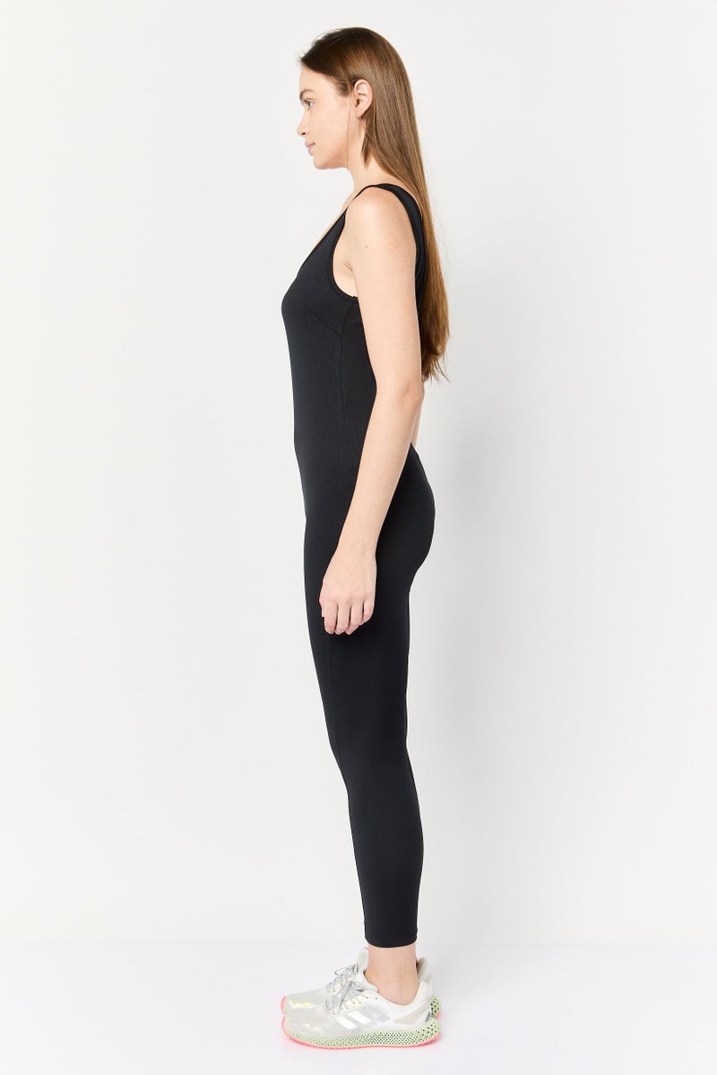 nolita Women Sportswear Fit Sleeveless Training Jumpsuit, Black - Image 3